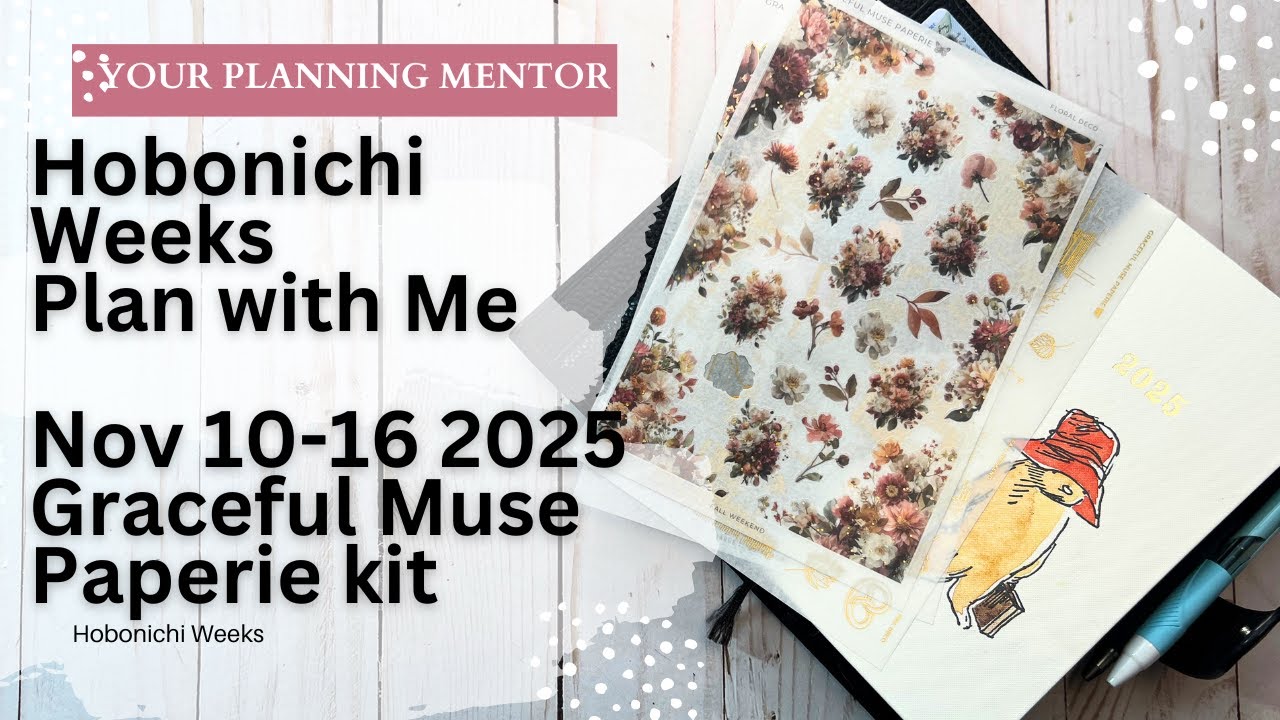 Hobonichi Weeks Plan with Me Nov 10-16, 2025 using Graceful Muse Paperie stickers from October