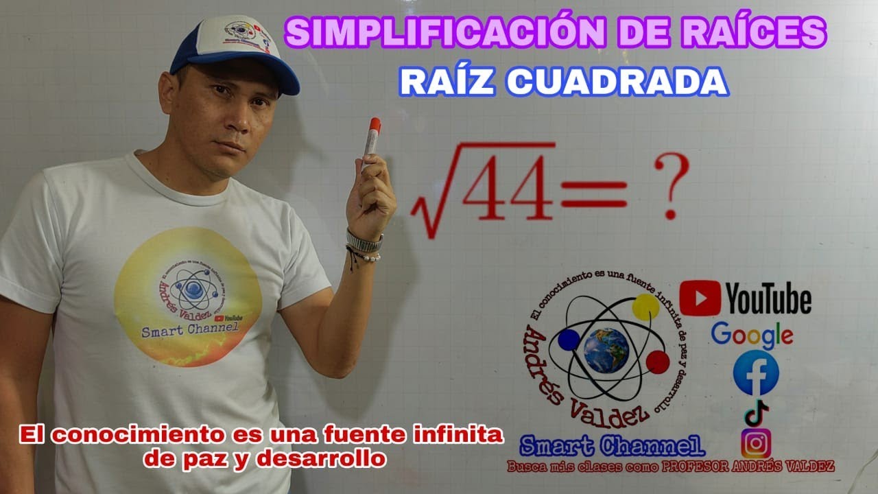 Simplificación de raíces, raíz cuadrada de 44 - YouTube