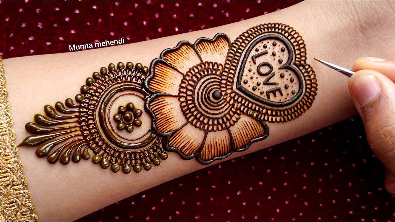 Trending heart❤️shape front hand Mehndi design😍