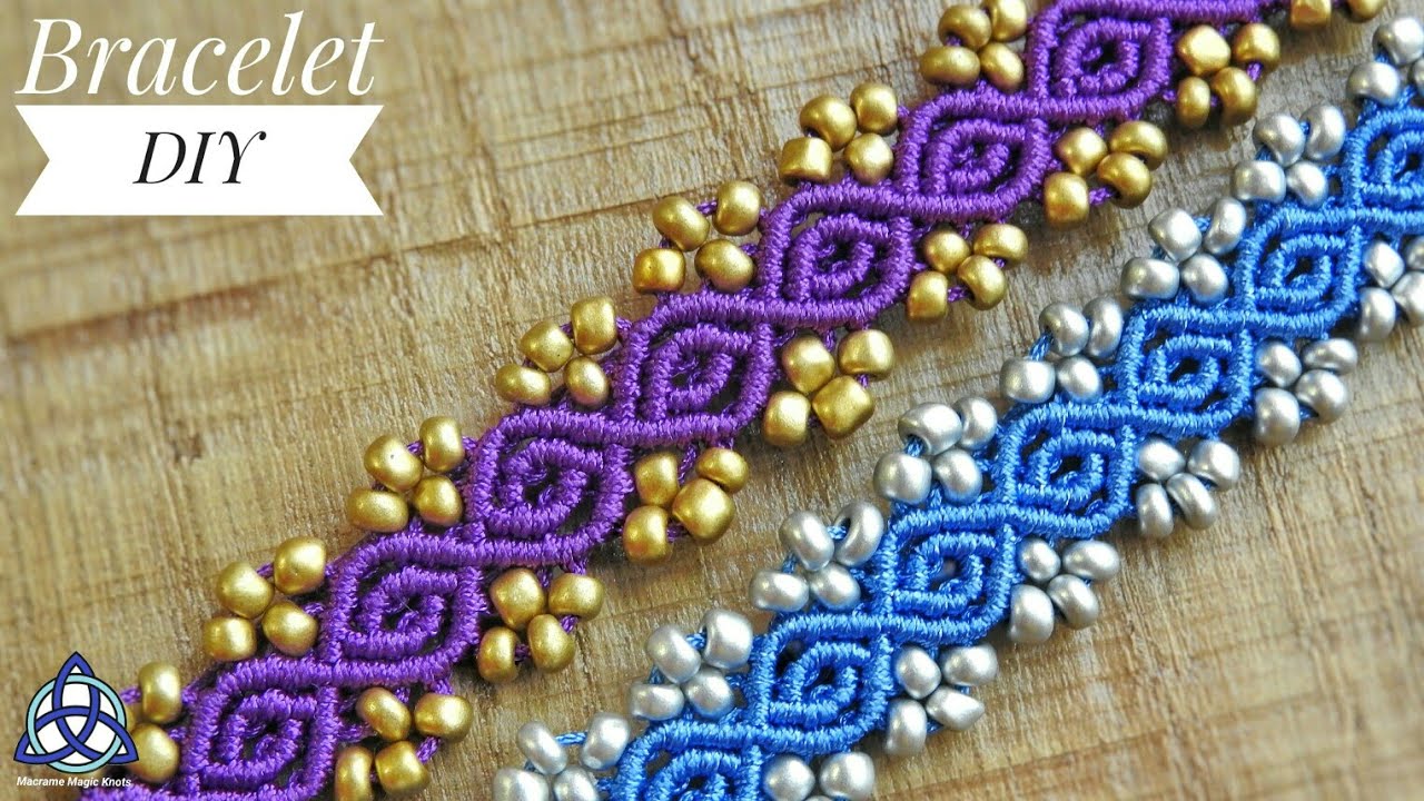 BEADED MACRAME CHAIN EASY BRACELET TUTORIAL 