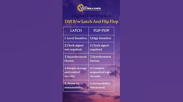 Latch And Flip-Flop Differences(@vlsigoldchips )