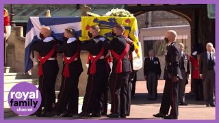 The Duke of Edinburgh's Coffin Arrives at St George's Chapel