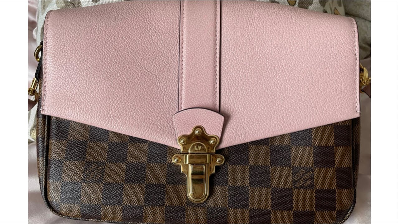 Louis Vuitton Clapton Backpack Crossbody Damier Brown Pink Leather