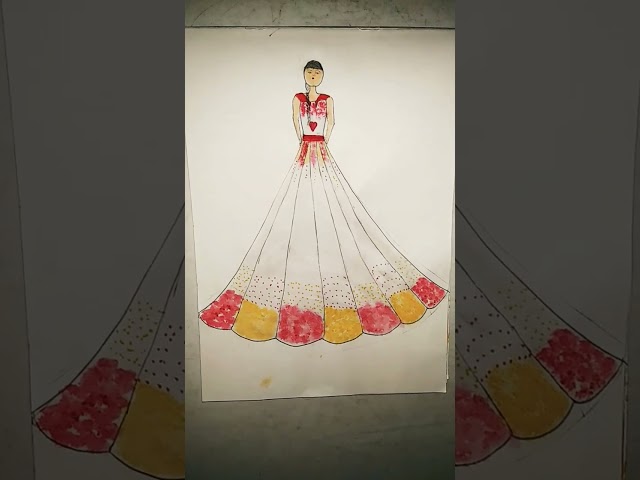 #shortvideo girls gown dress drawing video #trending #fashion illustration