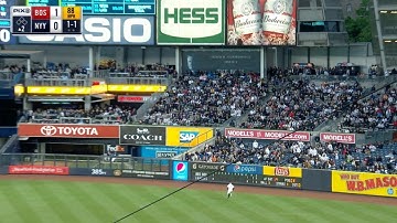 Judge makes leaping grab, collides with wall