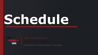 Schedule | PWE Field Ops Overview
