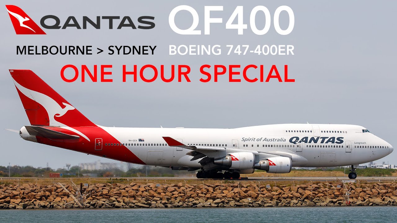 Qantas Airways QF400 Flying From Melbourne To Sydney ONE HOUR