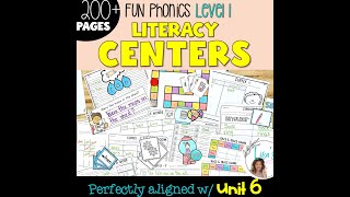 Fun Phonics LEVEL 1 Unit 6 Guided Centers, Center Work, Printable activities