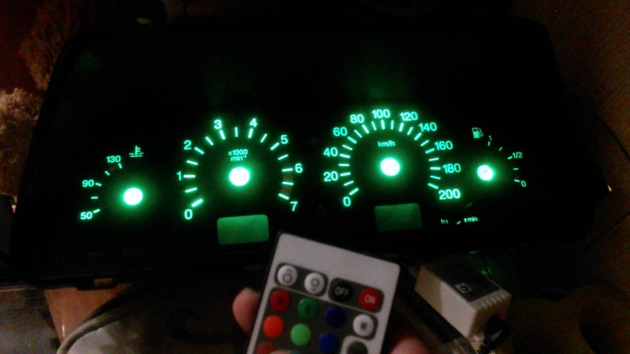 Пересвет приборной панели 2114 - YouTube