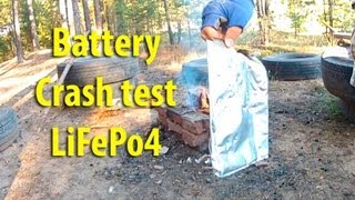 Battery Crash Test, Lifepo4  Battery Crash Test