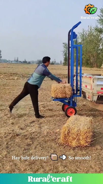 This Hay Bale YEETER is Farm Goals! 😂 Work Smarter, Not Harder! #farming #haybale #funny #gadget