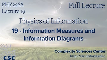PHY 256A Physics of Information Lecture 19 - Information Measures and Diagrams (Full Lecture)