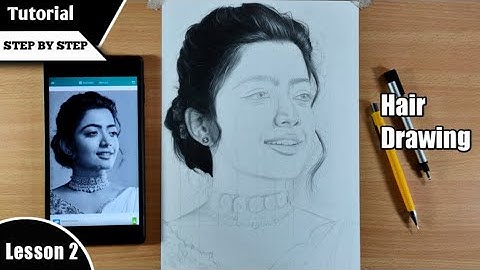 How to Draw Rashmika Mandanna | Hair and Ear drawing | Lesson 2