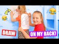 DRAW ON MY BACK CHALLENGE!! [Tekenen Op Je Rug] ♥DeZoeteZusjes♥