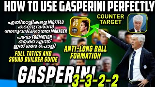 HOW TO USE GASPERINI 3-3-2-2 FORMATION PERFECTLY IN PES 21|COUNTER TARGET SS| TATICS&SQUAD BUILDER