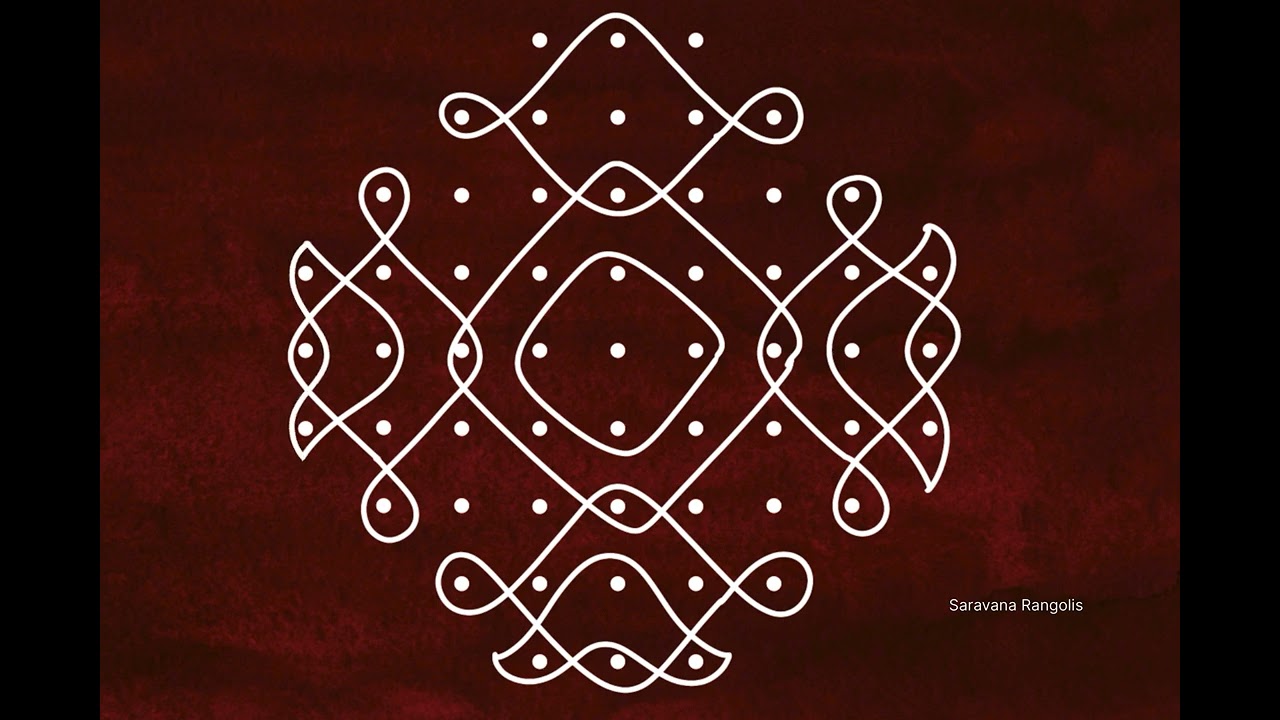 9-3-3 dots simple melikala muggulu| daily rangoli designs| 9 dots kolam #muggulu #dialyrangoli