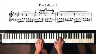 Bach Prelude and Fugue No.10 (legato) Well Tempered Clavier, Book 1 with Harmonic Pedal chords