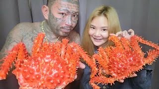 เก่ง ลายพราง & น้องเนย แฟนสาวโชว์กินปู อลาสก้าตัวใหญ่ รีวิวกินปู ตัวโคตรใหญ่ Alaskan crab