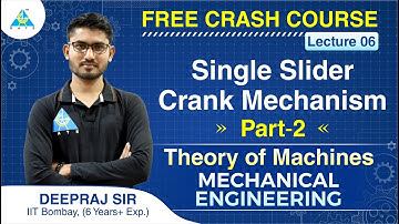 FREE CRASH COURSE | Lecture 6 | Single Slider Crank Mechanism (Part-2) | Theory of Machines | ME