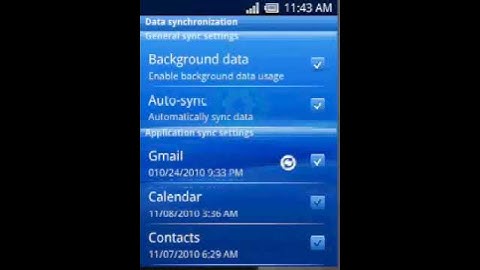 Sony Ericsson X10 Mini pro Google Sync