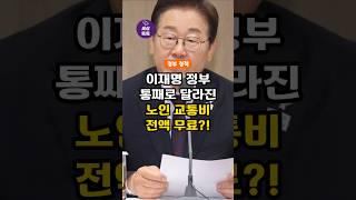 이재명 정부, 7월부터 통째로 달라진 노인 교통비 정책, 전액 무료?!