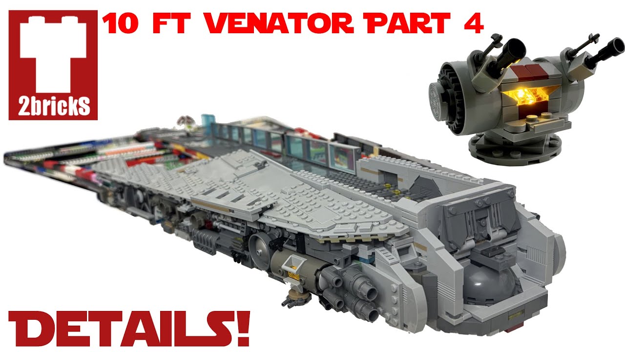 BUILDING A 10FT LEGO VENATOR! Part 4 - Tons of Details!!