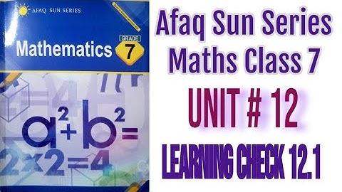 Afaq Sun Series Maths Class 7 SNC 2022||Unit 12 Data Management and Probability Learning Check 12.1