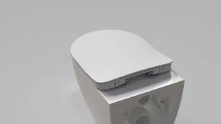 Free Rim-Off Wall Hung Pan Combined Bidet with Integrated Bidet