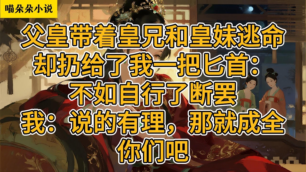 父皇带着皇兄和皇妹逃命，却扔给了我一把匕首：不如自行了断罢。我：说的有理，那我就成全你们吧。#一口氣看完 #小说 #小説 #故事