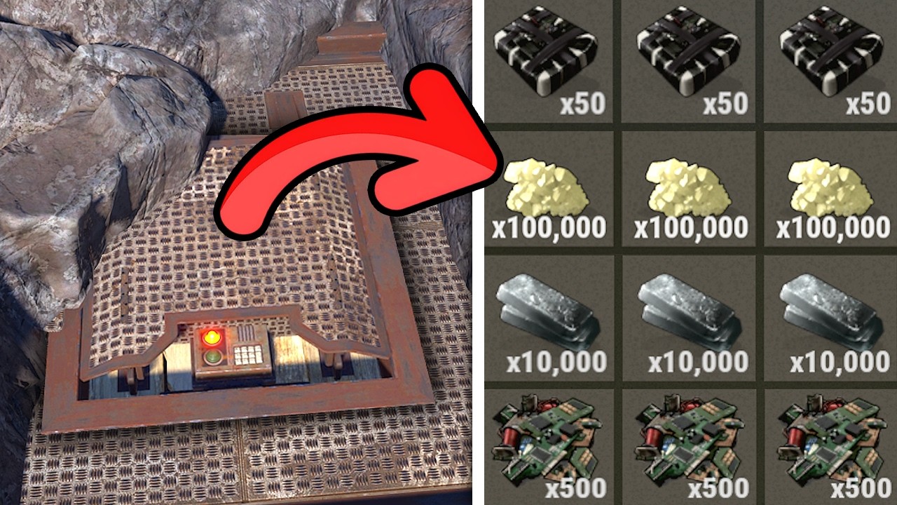 Rust Hidden Ladder We Found a Clans SECRET Ladder Hatch FULL OF LOOT! | Rust Raiding - YouTube