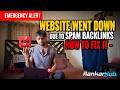 Website went Down due to Spam Backlinks - How to Fix It - RankarHub