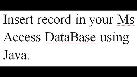 Insert record in Access Database using Java-2017