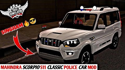 💥🎀🔥 MAHINDRA SCORPIO S11 CLASSIC POLICE CAR MOD FOR BUSSID V4.0.3 || Bus simulator indonesia mod