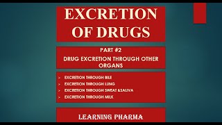 part 2 drug excretion# drug excretion by other organs (bile, lungs, sweat, saliva & milk.