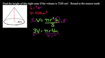 Math 10C: Getting Height from Volume of a Cone