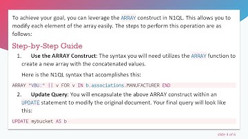 How to Update Each Element of a Map with a N1QL Query in Couchbase