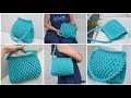 Crochet handbag with honeycomb pattern     