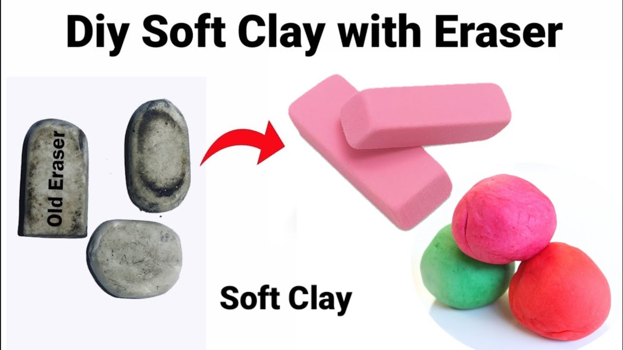 How To Make Clay By Eraser 😱 DIY SOFT CLAY !! Homemade Clay🔥 Eraser Clay  At Home 😮 