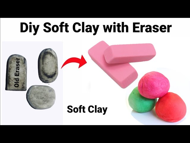 Reuse Eraser/How to make Eraser/clay type Eraser at home easily making/how  to make Clay at home 