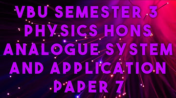 VBU Semester 3 Physics Hons Paper 7 2015-18