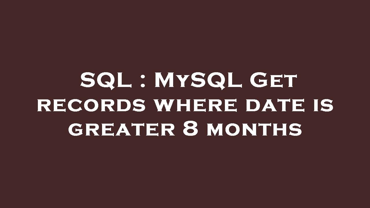 Sql Get Record With Max Date , SQL Only display data with Max latest ...