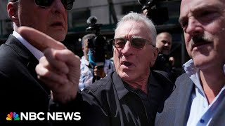 Robert De Niro calls Trump a 'tyrant' and clashes with his supporters in New York