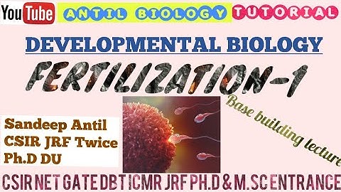 Fertilization-1|Developmental biology|CSIR NET, GATE, DBT, ICMR JRF|