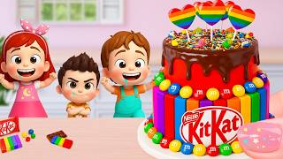 Miniature Rainbow Cake Tutorial 🌈 Cute Mini Rainbow KitKat Cake Recipe with Chocolate 🌈🍫 Yummy Teeny screenshot 2