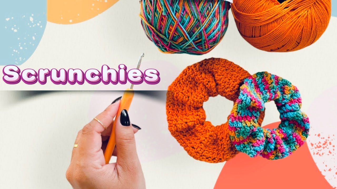 Passo a passo Scrunchies de Crochê. Como fazer Xuxinha de crochê. Tutorial