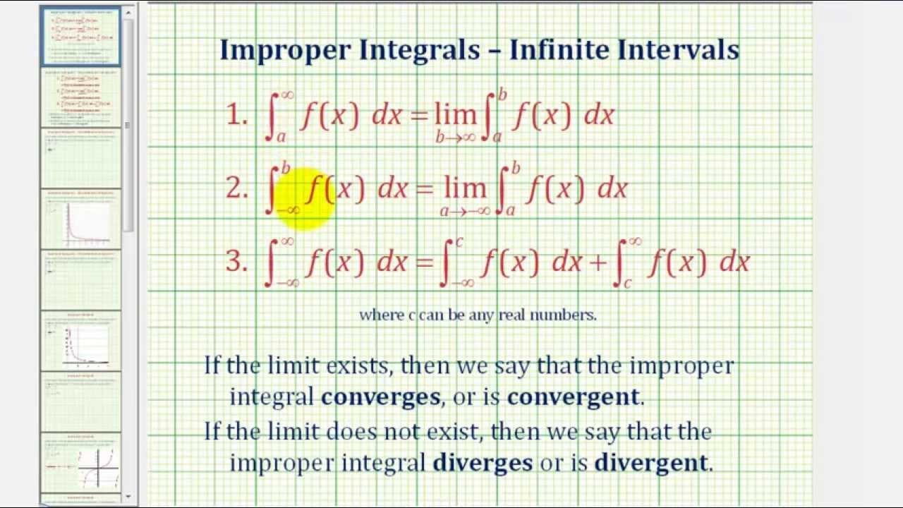 Improper integral calculator with steps