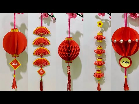 Video 5 Cách làm quả cầu giấy và dây trang trí tết _ Sáng... - youtube