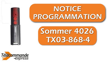 Programmer une Télécommande Sommer 4026 TX03-868-4