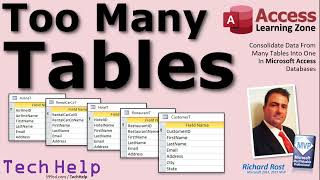 Building Too Many Tables to Store Similar Types of Data in Microsoft Access. Consolidate Your Data.