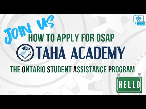 TAHA Academy: How to apply for OSAP